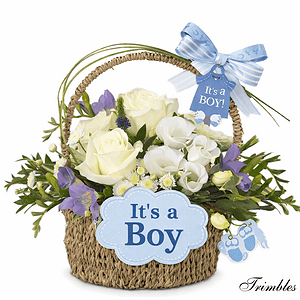 Baby Boy Flower Basket