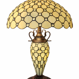 Cream Jeweled Double Tiffany Lamp