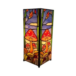 Square Magic Mushroom Tiffany style table lamp