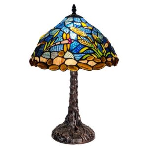 Riverbank and Dragonfly Tiffany Table Lamp