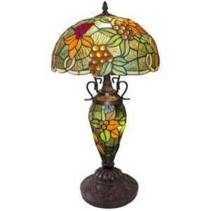 Vineyard Grape Double-Lit Tiffany Lamp – 56cm
