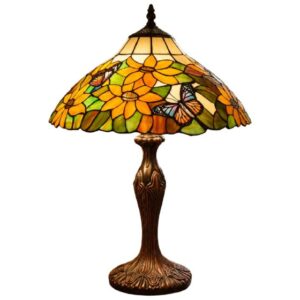 Golden Sunflower & Butterfly Tiffany Lamp