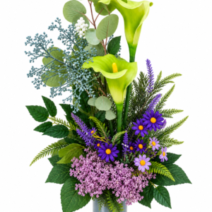 Green Calla & Lavender Bespoke Silk Arrangement  75cm